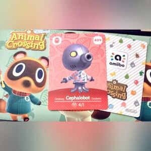 *5/$5 CEPHALOBOT Amiibo Card Animal Crossing Nintendo Men Women Girl Boy